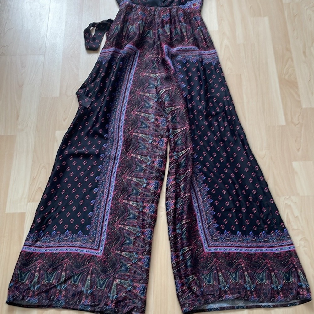 Free People Cabbage Rose wide leg jumpsuit, size US 6 - Picture 4 of 13